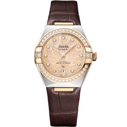 Omega Constellation 29 mm, steel - Moonshine™ gold on alligator 131.28.29.20.58.001