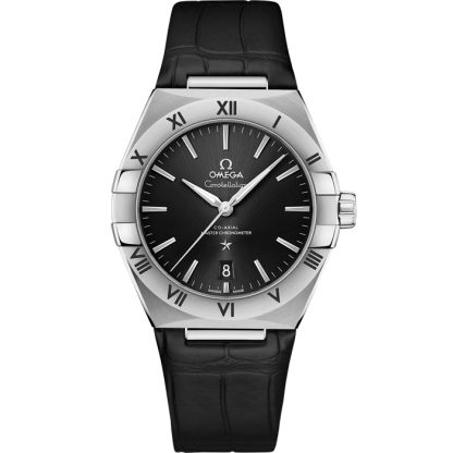 Omega Constellation 39 mm, steel on leather strap 131.13.39.20.01.001
