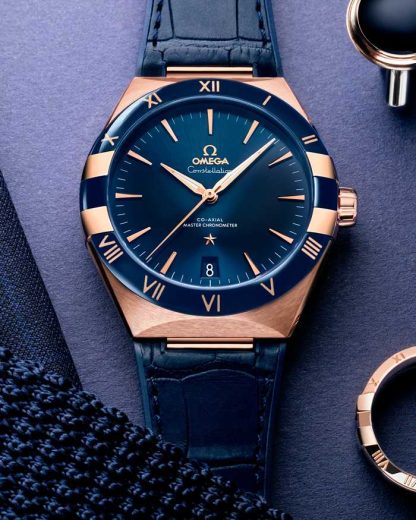 Omega Constellation 41 mm, Sedna™ gold on leather strap 131.63.41.21.03.001 - Image 4