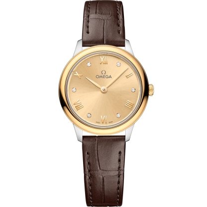 Omega De Ville Prestige 27.5 mm, steel - yellow gold on leather strap 434.23.28.60.58.001