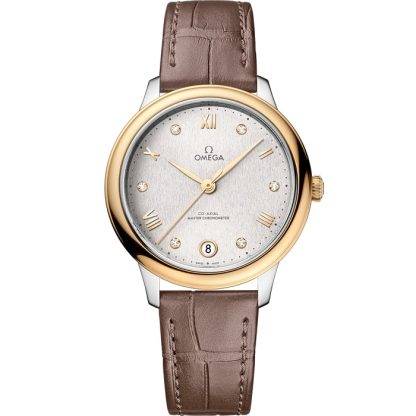 Omega De Ville Prestige 34 mm, steel - yellow gold on leather strap 434.23.34.20.52.002