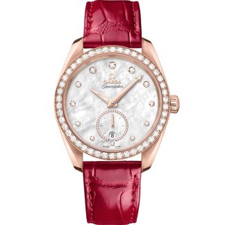 Omega Seamaster Aqua Terra 150M 38 mm, Sedna™ gold on leather strap 220.58.38.20.55.002