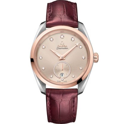 Omega Seamaster Aqua Terra 150M 38 mm, steel - Sedna™ gold on leather strap 220.23.38.20.59.001